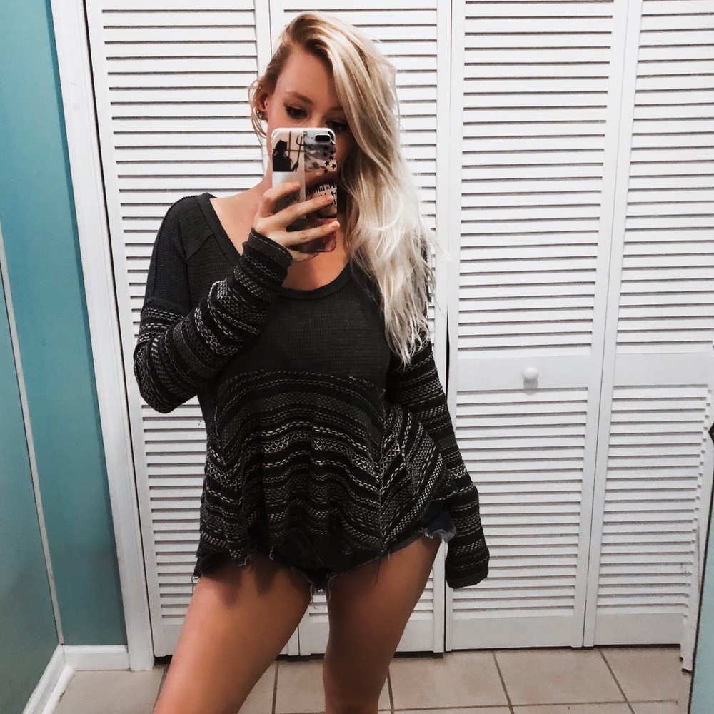 Free People | We the Free Blue Knit Sweater